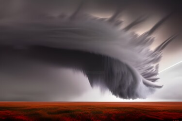 Arte digital titulada "tempesta sul campo" por Lorenzo Corti, Obra de arte original, Imagen generada por IA