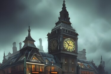 「torre dell'orologio」というタイトルのデジタルアーツ Lorenzo Cortiによって, オリジナルのアートワーク, AI生成画像