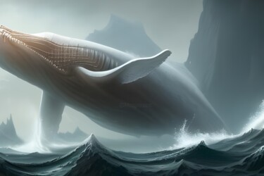 "balena bianca" başlıklı Dijital Sanat Lorenzo Corti tarafından, Orijinal sanat, AI tarafından oluşturulan görüntü