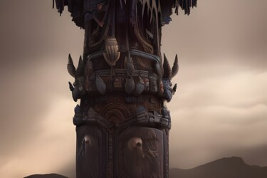 Digital Arts titled "totem decorato" by Lorenzo Corti, Original Artwork, AI generated image