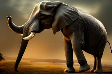 Arte digital titulada "elefante" por Lorenzo Corti, Obra de arte original, Imagen generada por IA