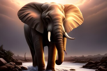 Artes digitais intitulada "elefante2" por Lorenzo Corti, Obras de arte originais, Imagem gerada por IA