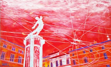Картина под названием "Corridoni visto da…" - Lorenzo Dalcò, Подлинное произведение искусства, Эмаль Установлен на Деревянна…