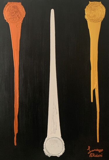 Картина под названием "TRILOGY" - Lorenzo Polidori, Подлинное произведение искусства, Акрил Установлен на Деревянная рама дл…