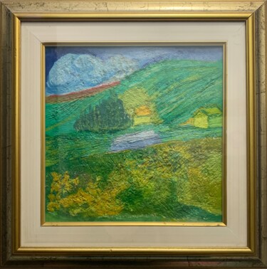 Pittura intitolato "Paesaggio montano(V…" da Lorenzo Polidori, Opera d'arte originale, Legno Montato su Pannello di legno