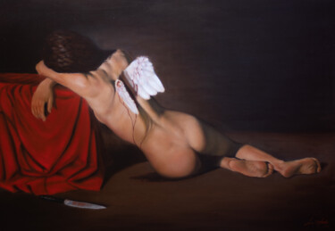 Malerei mit dem Titel "Innocenza" von Lorenzo Tentori, Original-Kunstwerk, Öl Auf Keilrahmen aus Holz montiert