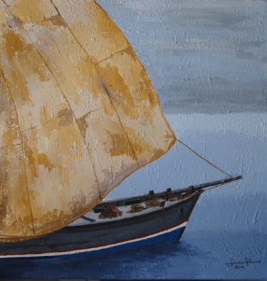 Pintura titulada "e-la-barca-torno-so…" por Lorenzo Cataneo, Obra de arte original, Acrílico
