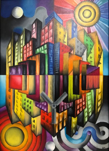 Painting titled "Colours Energy" by Lorenzo Monegato, Original Artwork, Oil