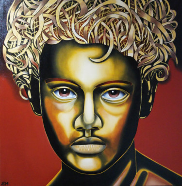 Painting titled "Golden Baby" by Lorenzo Monegato, Original Artwork, Oil