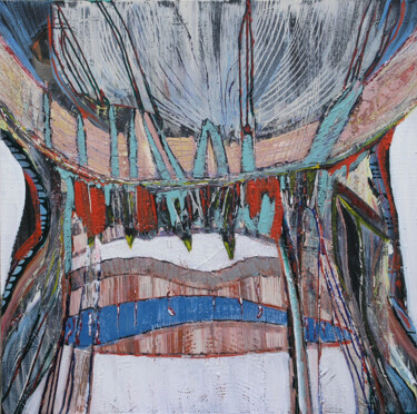 Malarstwo zatytułowany „Tribal” autorstwa Loretta Kaltenhauser, Oryginalna praca, Akryl Zamontowany na Drewniana rama noszy