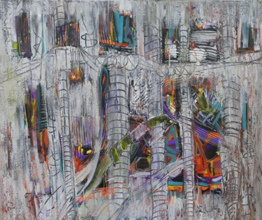 Картина под названием "Fade to Grey" - Loretta Kaltenhauser, Подлинное произведение искусства, Акрил Установлен на Деревянна…