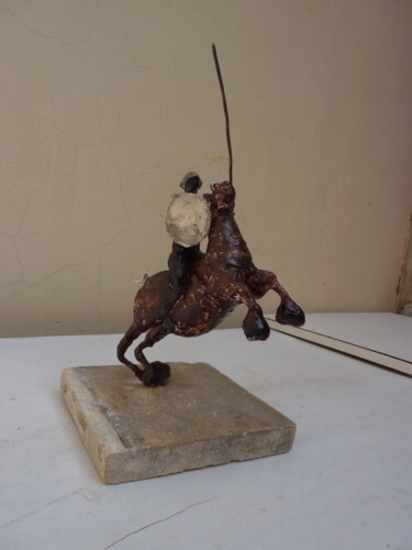 Sculpture titled "Don Quichotte" by Lorette Perret, Original Artwork, Paper