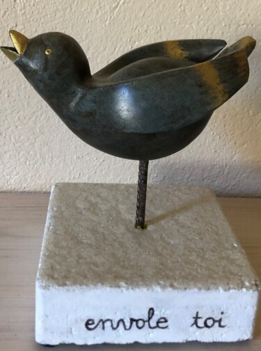 Sculpture titled "Mon bel oiseau envo…" by Lorette Perret, Original Artwork, Stone