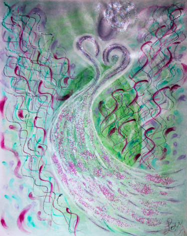 Dessin intitulée "Angel of Hope" par Lori Daniel-Falk, Œuvre d'art originale, Pastel