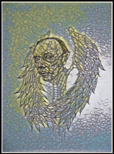 Painting titled "Sad Angel" by Florian T, Original Artwork, Pastel