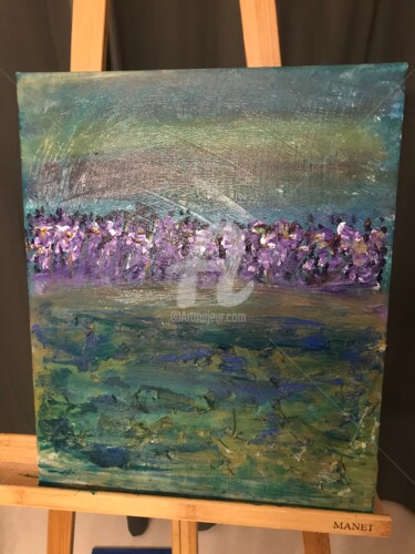 Painting titled "Nomades" by Lorie Lestienne, Original Artwork, Acrylic Mounted on Wood Stretcher frame