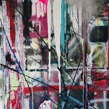 Картина под названием "ONDES" - Lorie Renaud, Подлинное произведение искусства, Акрил Установлен на Деревянная рама для носи…