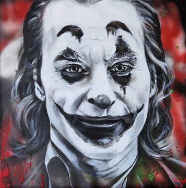 Painting titled "JOKER" by Lorie Renaud, Original Artwork, Acrylic Mounted on Wood Stretcher frame