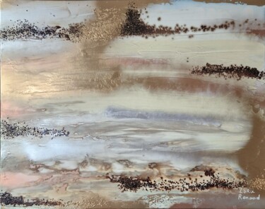 Painting titled "DESERT EGYPTIEN" by Lorie Renaud, Original Artwork, Acrylic Mounted on Wood Stretcher frame