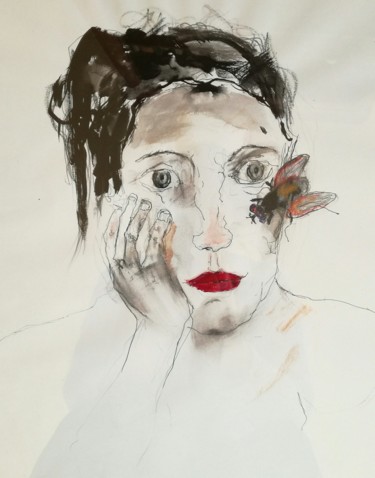 Drawing titled "La mouche" by Martine Swynghedauw, Original Artwork, Other