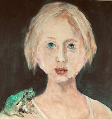 Peinture intitulée "Jeune femme à la gr…" par Martine Swynghedauw, Œuvre d'art originale, Acrylique