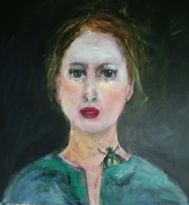 Painting titled "La jeune fille et l…" by Martine Swynghedauw, Original Artwork, Acrylic