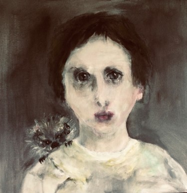 Peinture intitulée "La femme au hérisson" par Martine Swynghedauw, Œuvre d'art originale, Acrylique