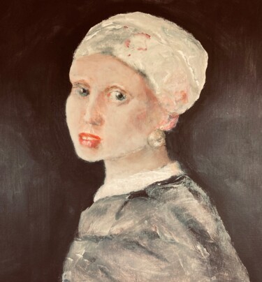 Painting titled "La jeune fille à la…" by Martine Swynghedauw, Original Artwork, Acrylic