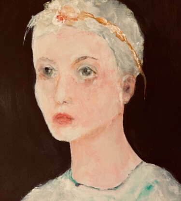 Painting titled "La jeune fille au d…" by Martine Swynghedauw, Original Artwork, Acrylic