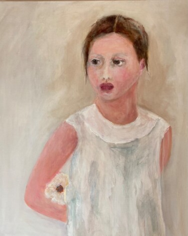 Peinture intitulée "Jeune fille au bonn…" par Martine Swynghedauw, Œuvre d'art originale, Acrylique