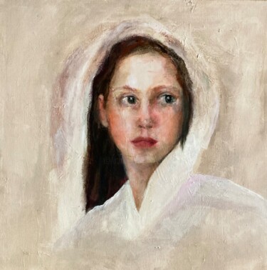 Peinture intitulée "Jeune fille à la ca…" par Martine Swynghedauw, Œuvre d'art originale, Acrylique