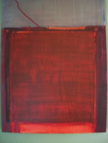 Painting titled "le fil rouge" by Martine Swynghedauw, Original Artwork, Oil