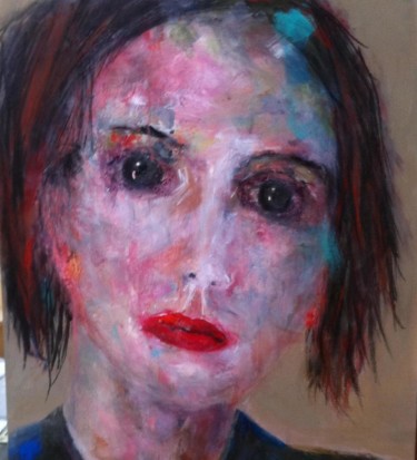 Schilderij getiteld "jeune femme rousse" door Martine Swynghedauw, Origineel Kunstwerk, Olie