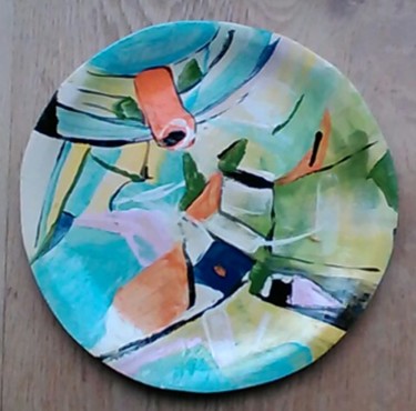 Design intitulée "Assiette 12" par Martine Swynghedauw, Œuvre d'art originale, Pigments