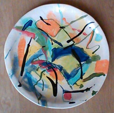 Design mit dem Titel "Assiette 13" von Martine Swynghedauw, Original-Kunstwerk, Pigmente