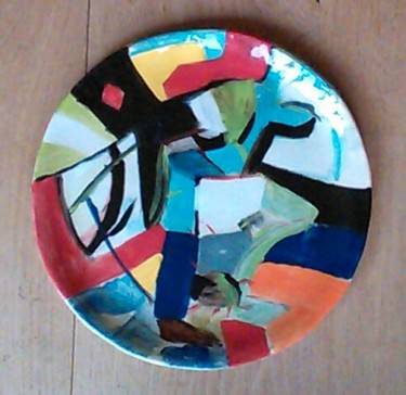 Design intitulée "Assiette 10" par Martine Swynghedauw, Œuvre d'art originale, Pigments