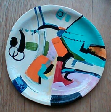 Design intitulée "Assiette 8" par Martine Swynghedauw, Œuvre d'art originale, Pigments