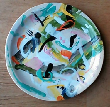 Design mit dem Titel "Assiette 2" von Martine Swynghedauw, Original-Kunstwerk, Pigmente