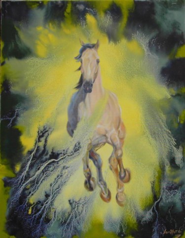 Painting titled "cheval" by Di Lorillot, Original Artwork
