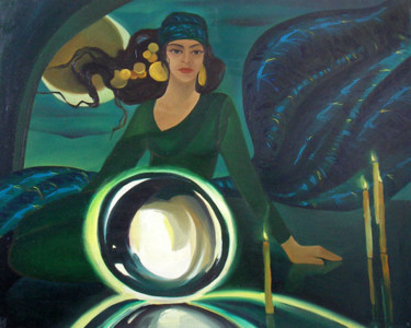 Painting titled "Гадание на хрусталь…" by Larisa Ilchenko, Original Artwork