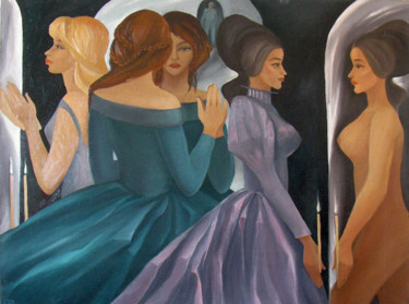Painting titled "Гадание на зеркалах" by Larisa Ilchenko, Original Artwork