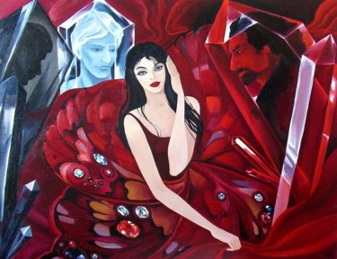 Картина под названием "Видение в магически…" - Larisa Ilchenko, Подлинное произведение искусства