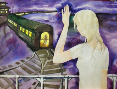 Painting titled "Сиреневый туман" by Larisa Ilchenko, Original Artwork