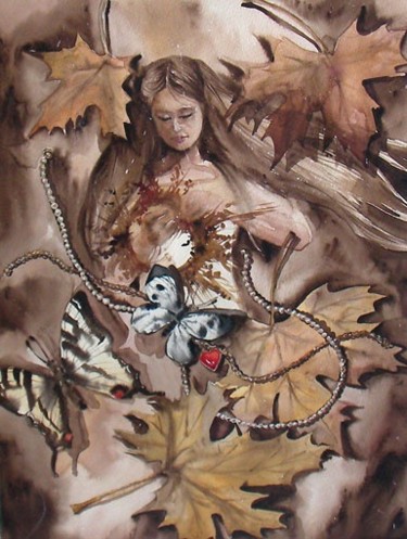 Painting titled "Осень" by Larisa Ilchenko, Original Artwork