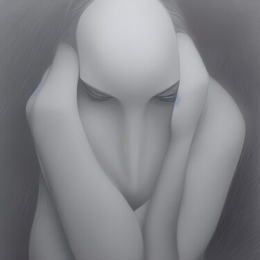 Digitale Kunst getiteld "Solitude" door Lorraine Lyn, Origineel Kunstwerk, AI gegenereerde afbeelding