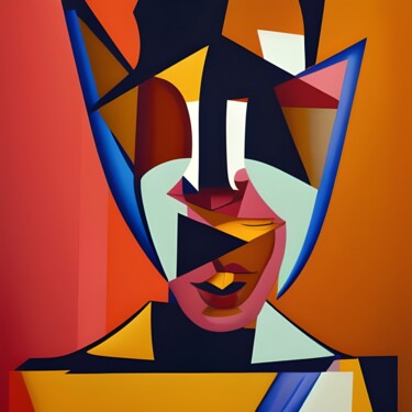 Grafika cyfrowa / sztuka generowana cyfrowo zatytułowany „Portrait” autorstwa Lorraine Lyn, Oryginalna praca, Obraz generowa…