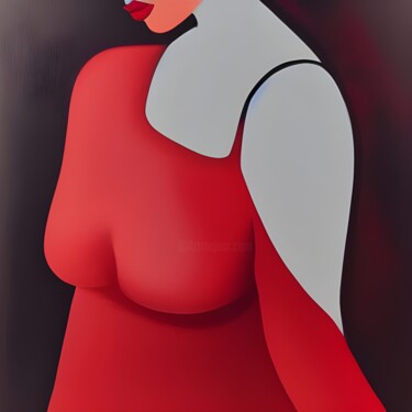 Arte digital titulada "Red Lips" por Lorraine Lyn, Obra de arte original, Imagen generada por IA