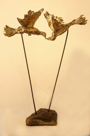 le baiser Sculpture intitulée "le baiser" par Robert Marcel Becker, Œuvre d'art originale, Métaux