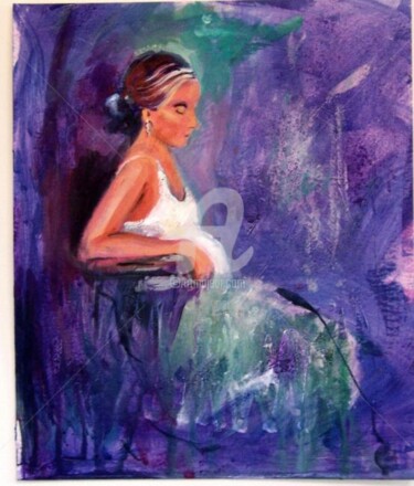 Painting titled "Lady in Waiting" by Lori Solymosi, Original Artwork