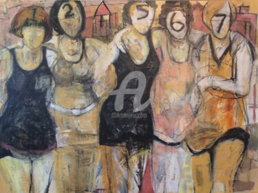 Painting titled "FIVE BETTIES" by Lori Solymosi, Original Artwork, Other